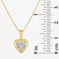 (G-H / Si2-I1) Womens 1/4 CT. T.W. Lab Grown White Diamond 10K Gold Heart 16 Inch Pendant Necklace