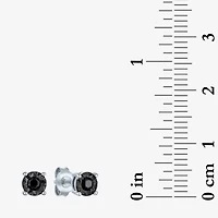 1/4 CT. T.W. Natural Black Diamond Sterling Silver Round Stud Earrings