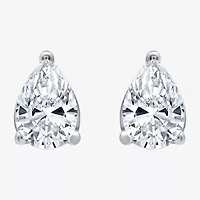 Ever Star (H-I / Si2-I1) 1 CT. T.W. Lab Grown White Diamond 10K White Gold Pear Stud Earrings