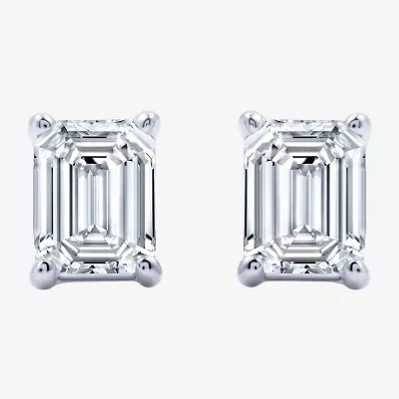 Ever Star (G / Si2-I1) 1 CT. T.W. Lab Grown White Diamond 10K White Gold Stud Earrings
