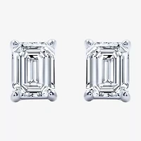 Ever Star (G / Si2-I1) 1 CT. T.W. Lab Grown White Diamond 10K White Gold Stud Earrings