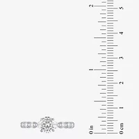 (G / Si2) Womens 2 CT. T.W. Lab Grown White Diamond 10K Gold Round Side Stone Bridal Set