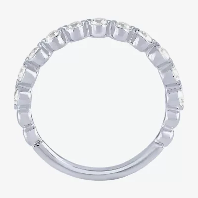 (G / Si2) Womens 2 CT. T.W. Lab Grown White Diamond 10K Gold Round Side Stone Bridal Set