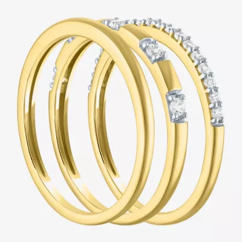 G-H / I1-I2) Womens 1/4 CT. T.W. Lab Grown White Diamond 10K Gold Band