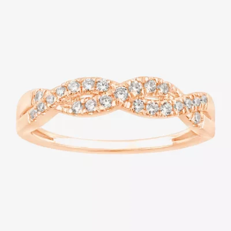 (G / Si2) Womens 1/4 CT. T.W. Lab Grown White Diamond 10K Gold Wedding Band