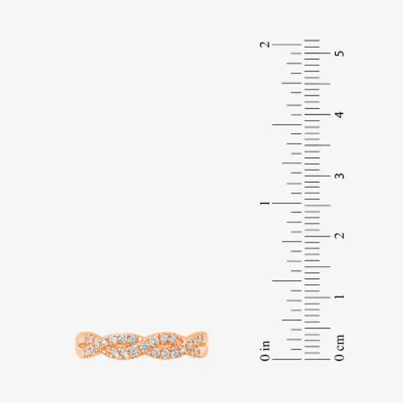 (G / Si2) Womens 1/4 CT. T.W. Lab Grown White Diamond 10K Gold Wedding Band