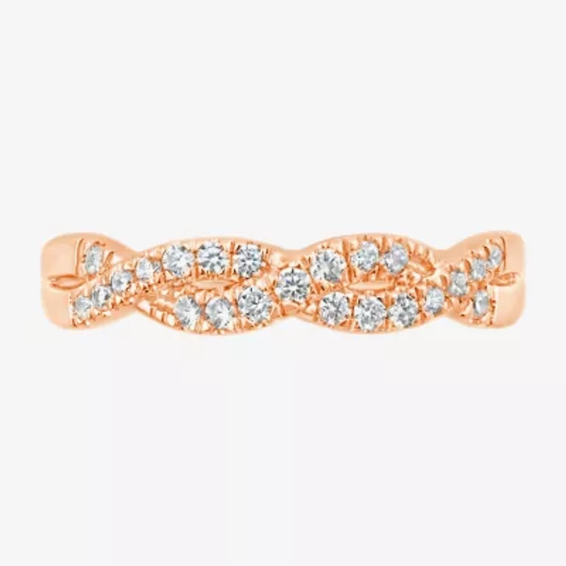 (G / Si2) Womens 1/4 CT. T.W. Lab Grown White Diamond 10K Gold Wedding Band