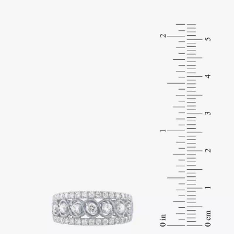 (G / Si2) Womens 9M 1 CT. T.W. Lab Grown White Diamond 10K Gold Anniversary Band