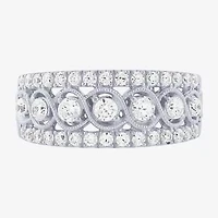 (G / Si2) Womens 9M 1 CT. T.W. Lab Grown White Diamond 10K Gold Anniversary Band