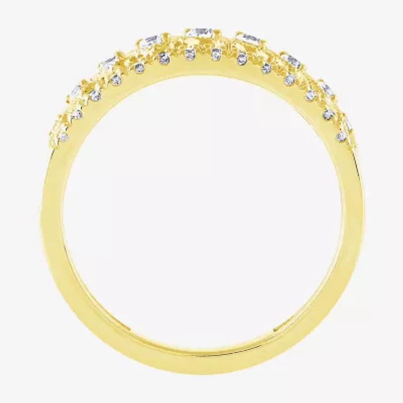 (G / Si2) Womens 7.5MM 1/2 CT. T.W. Lab Grown White Diamond 10K Gold Anniversary Band