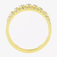 (G / Si2) Womens 7.5MM 1/2 CT. T.W. Lab Grown White Diamond 10K Gold Anniversary Band