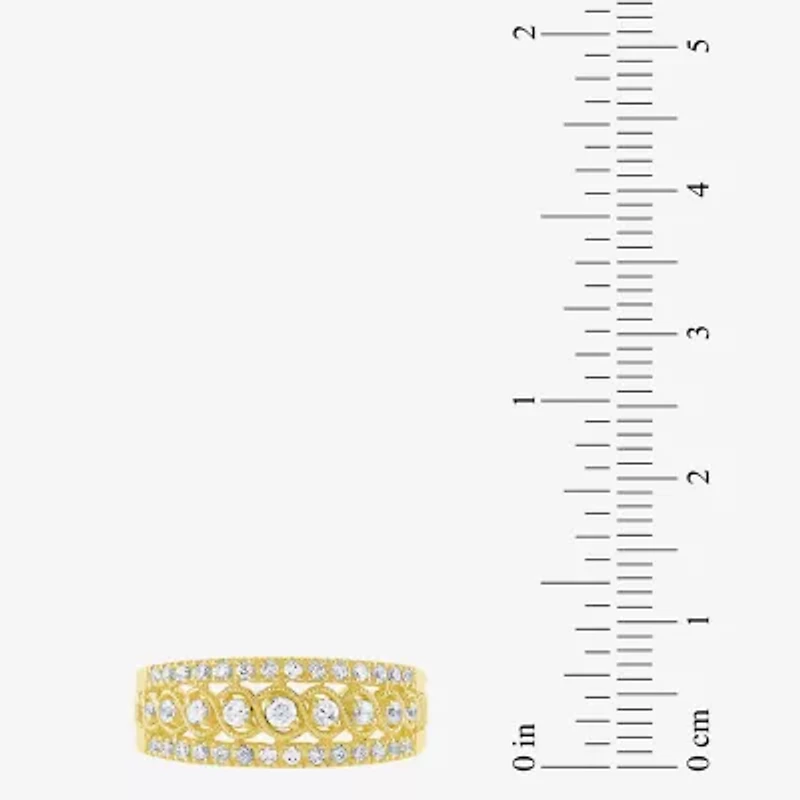 (G / Si2) Womens 7.5MM 1/2 CT. T.W. Lab Grown White Diamond 10K Gold Anniversary Band