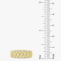 (G / Si2) Womens 7.5MM 1/2 CT. T.W. Lab Grown White Diamond 10K Gold Anniversary Band