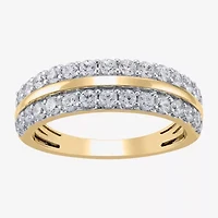 (G / Si2) Womens 1 CT. T.W. Lab Grown White Diamond 10K Gold Anniversary Wedding Band