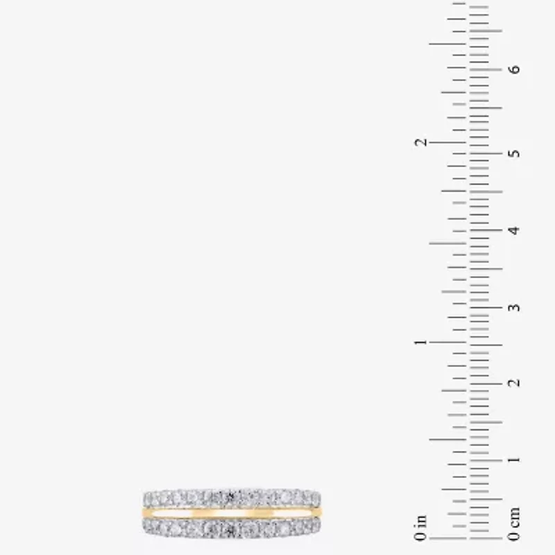 (G / Si2) Womens 1 CT. T.W. Lab Grown White Diamond 10K Gold Anniversary Wedding Band