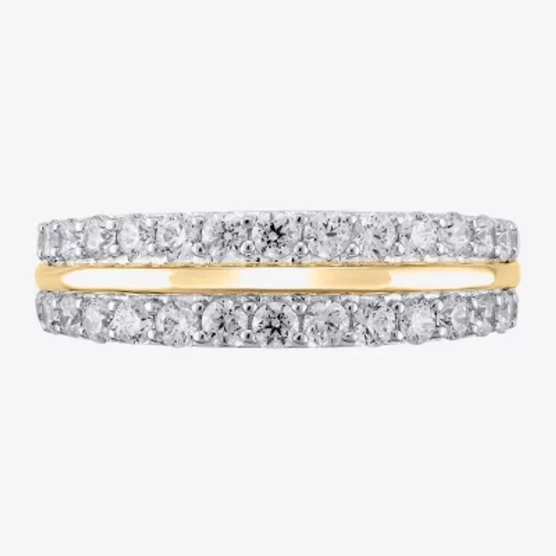 (G / Si2) Womens 1 CT. T.W. Lab Grown White Diamond 10K Gold Anniversary Wedding Band