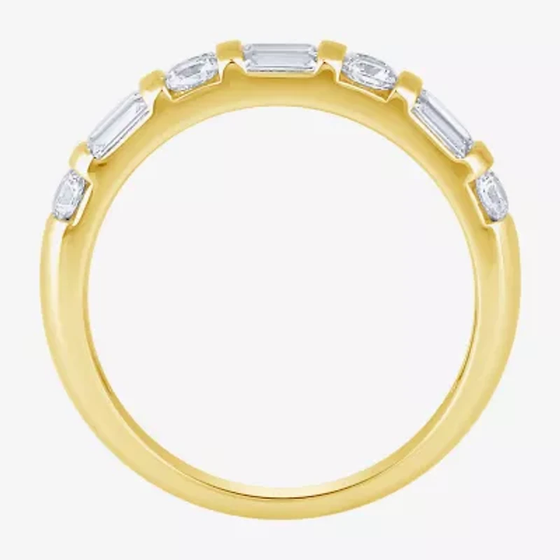 (G / Si2) Womens 21.5MM 1 CT. T.W. Lab Grown White Diamond 10K Gold Anniversary Band