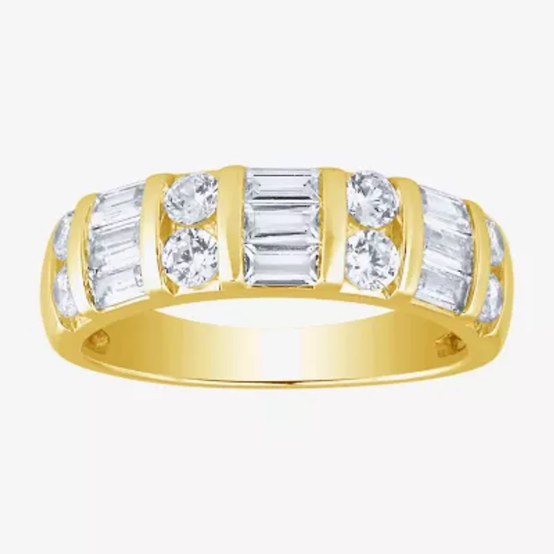 (G / Si2) Womens 21.5MM 1 CT. T.W. Lab Grown White Diamond 10K Gold Anniversary Band
