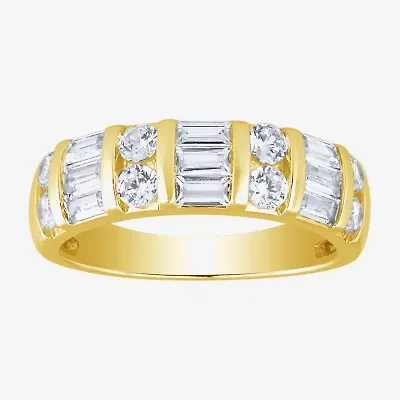 (G / Si2) Womens 21.5MM 1 CT. T.W. Lab Grown White Diamond 10K Gold Anniversary Band