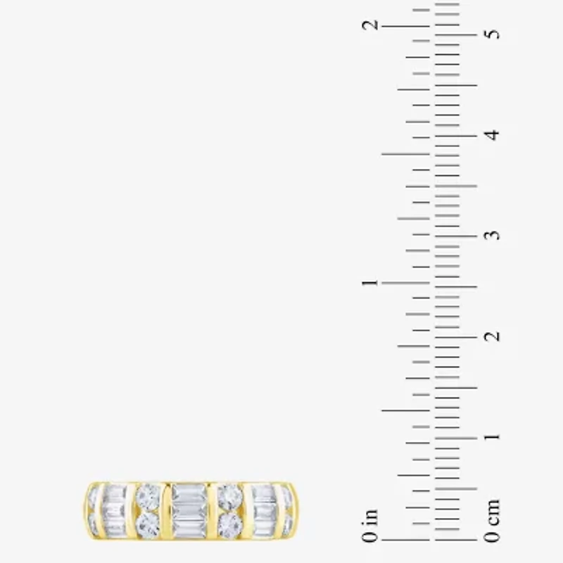 (G / Si2) Womens 21.5MM 1 CT. T.W. Lab Grown White Diamond 10K Gold Anniversary Band