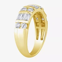 (G / Si2) Womens 21.5MM 1 CT. T.W. Lab Grown White Diamond 10K Gold Anniversary Band
