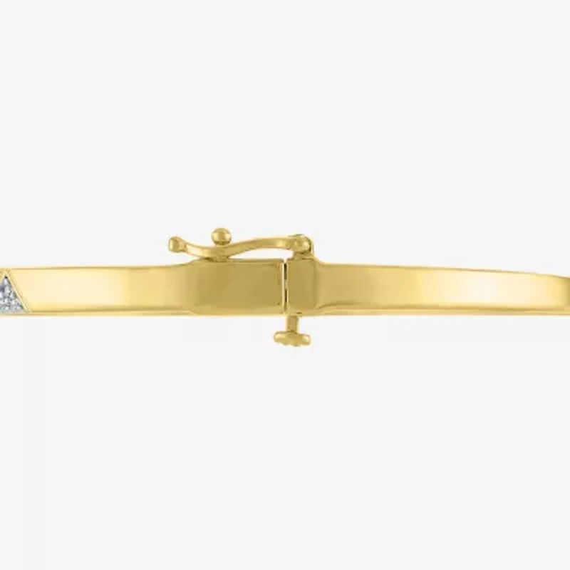 Diamond Addiction (G-H / I1-I2) Womens 1/10 CT. T.W. Lab Grown White Diamond 14K Gold Over Silver Sterling Silver Triangle Bangle Bracelet