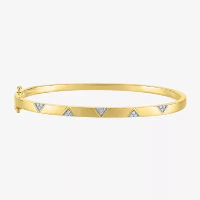 Diamond Addiction (G-H / I1-I2) Womens 1/10 CT. T.W. Lab Grown White Diamond 14K Gold Over Silver Sterling Silver Triangle Bangle Bracelet
