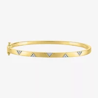 Diamond Addiction (G-H / I1-I2) Womens 1/10 CT. T.W. Lab Grown White Diamond 14K Gold Over Silver Sterling Silver Triangle Bangle Bracelet