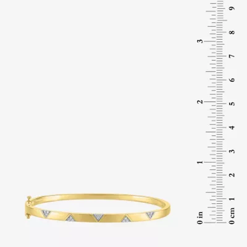 Diamond Addiction (G-H / I1-I2) Womens 1/10 CT. T.W. Lab Grown White Diamond 14K Gold Over Silver Sterling Silver Triangle Bangle Bracelet