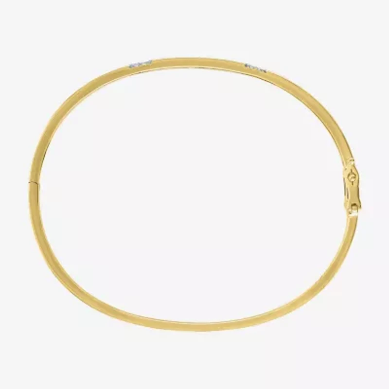 Diamond Addiction (G-H / I1-I2) Womens 1/10 CT. T.W. Lab Grown White Diamond 14K Gold Over Silver Sterling Silver Triangle Bangle Bracelet
