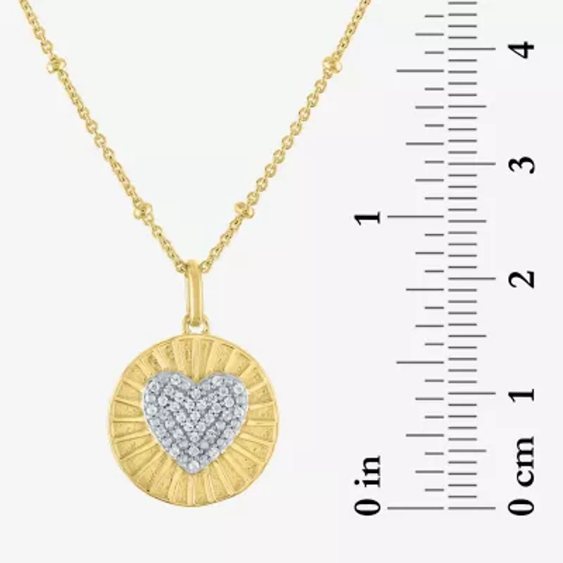 Diamond Addiction (G-H / I1-I2) Womens 1/10 CT. T.W. Lab Grown White Diamond 14K Gold Over Silver Sterling Silver Heart 18 Inch Pendant Necklace
