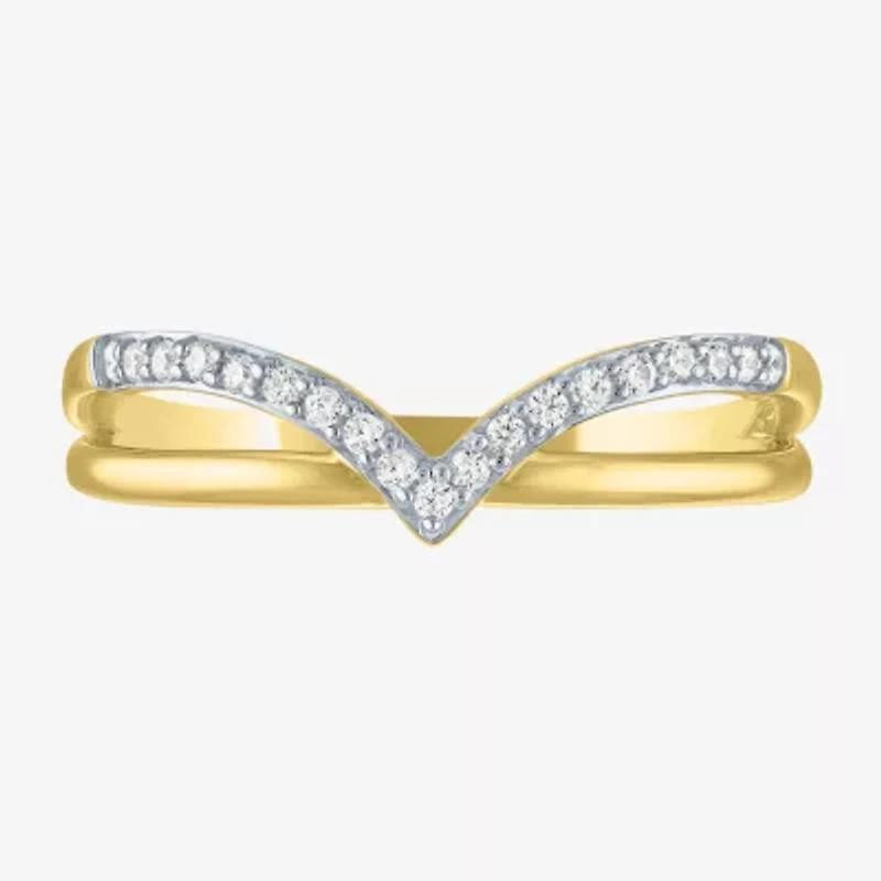 Diamond Addiction (G-H / I1-I2) Womens 1/10 CT. T.W. Lab Grown White 14K Gold Over Silver Sterling Cocktail Ring