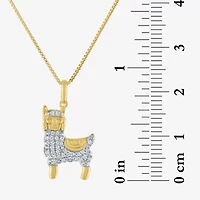 Llama" (G-H / I1-I2)" Womens 1/10 CT. T.W. Lab Grown White Diamond 14K Gold Over Silver Sterling Silver 18 Inch Pendant Necklace
