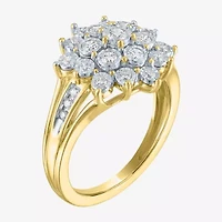 (G-H/ I1-I2) Womens 1/2 CT. T.W. Lab Grown White Diamond 14K Gold Over Silver Cocktail Ring
