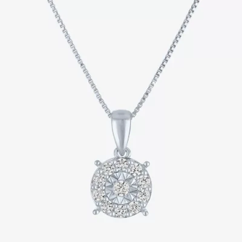 (G-H/ I1-I2) Womens 1/4 CT. T.W. Lab Grown White Diamond Sterling Silver Round 18 Inch Pendant Necklace