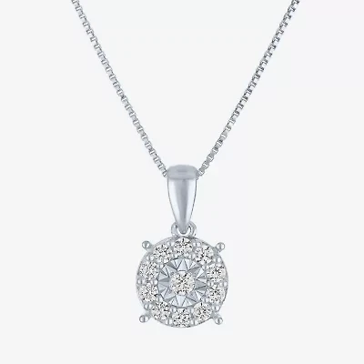 (G-H/ I1-I2) Womens 1/4 CT. T.W. Lab Grown White Diamond Sterling Silver Round 18 Inch Pendant Necklace