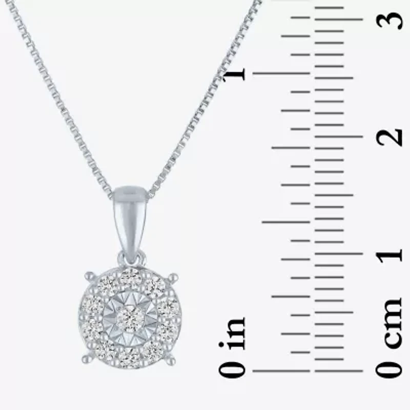 (G-H/ I1-I2) Womens 1/4 CT. T.W. Lab Grown White Diamond Sterling Silver Round 18 Inch Pendant Necklace