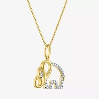 (G-H / I1-I2) Elephant Womens 1/10 CT. T.W. Lab Grown White Diamond 14K Gold Over Silver Sterling Silver 18 Inch Pendant Necklace