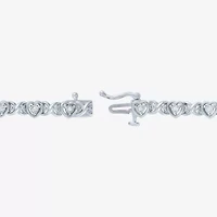 (I1-I2/ G-H) Womens Sterling Silver 7.25 Inch Heart Chain Bracelet