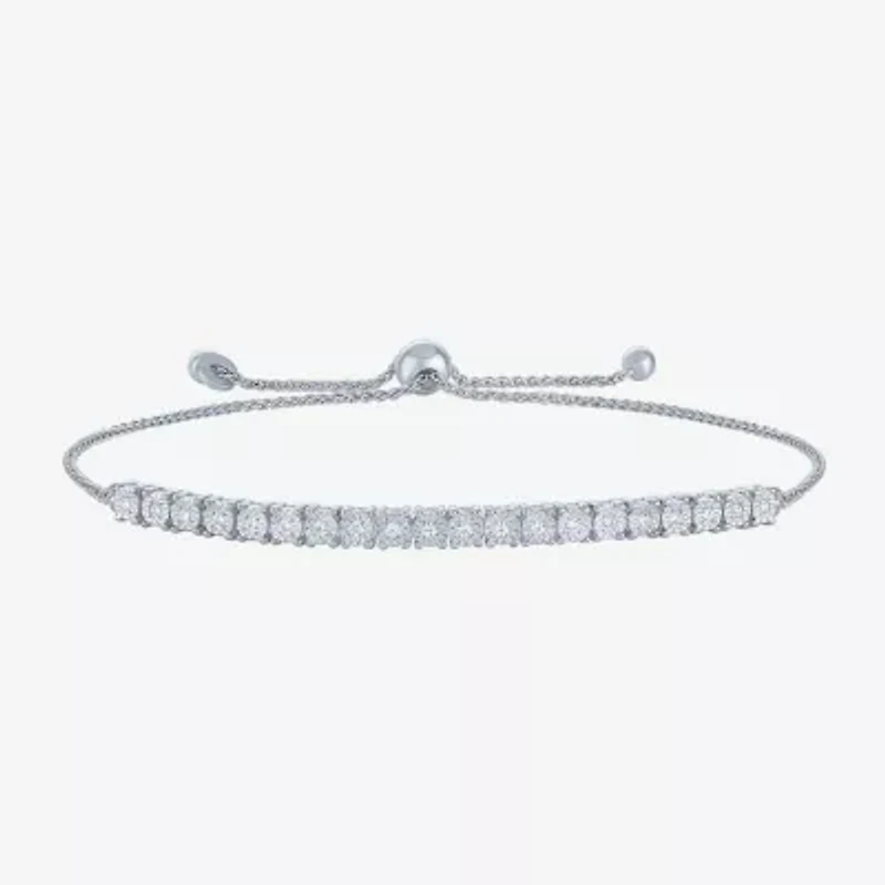 (I1-I2/ G-H) Womens 1/10 CT. T.W. Lab Grown White Diamond Sterling Silver Bolo Bracelet