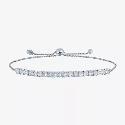 (I1-I2/ G-H) Womens 1/10 CT. T.W. Lab Grown White Diamond Sterling Silver Bolo Bracelet