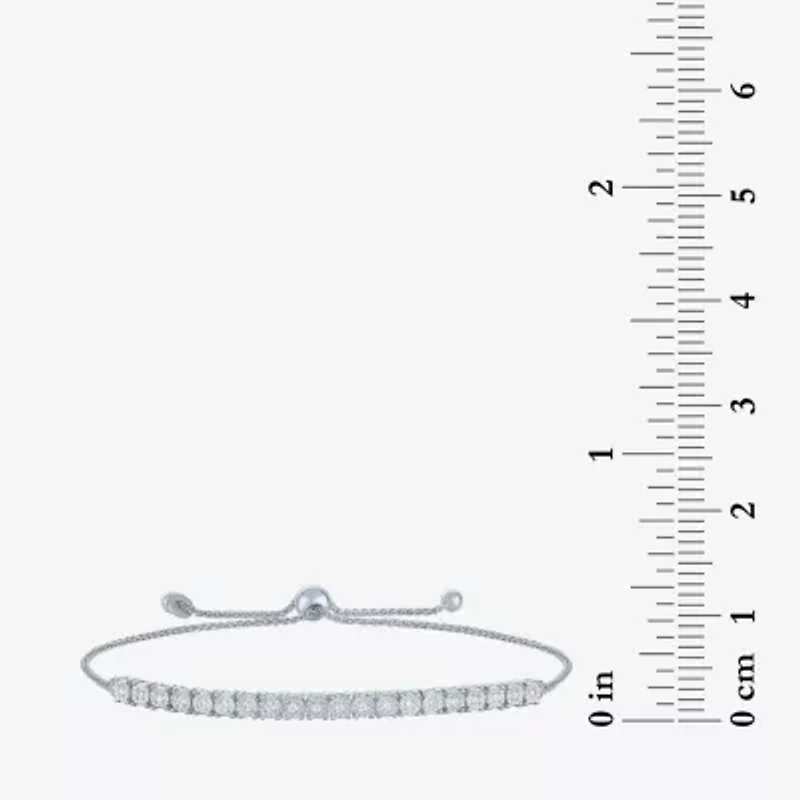 (I1-I2/ G-H) Womens 1/10 CT. T.W. Lab Grown White Diamond Sterling Silver Bolo Bracelet