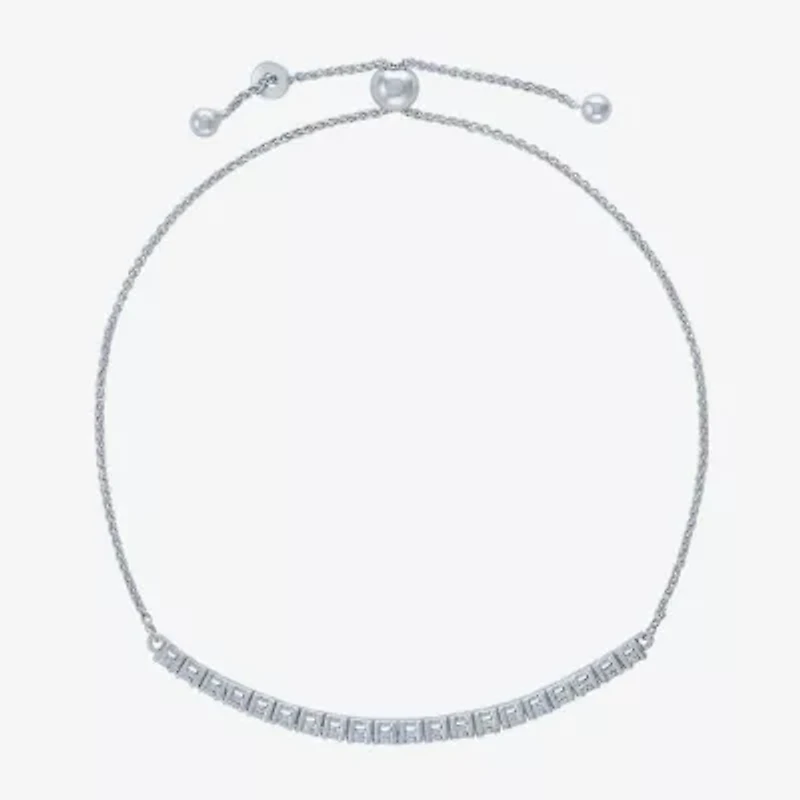 (I1-I2/ G-H) Womens 1/10 CT. T.W. Lab Grown White Diamond Sterling Silver Bolo Bracelet