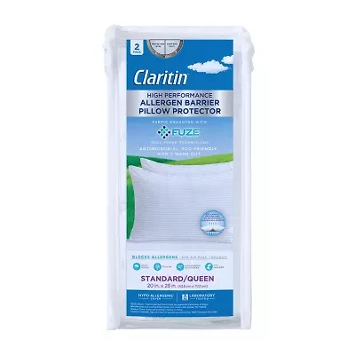 Claritin 2pk Allergen Barrier Pillow Protector