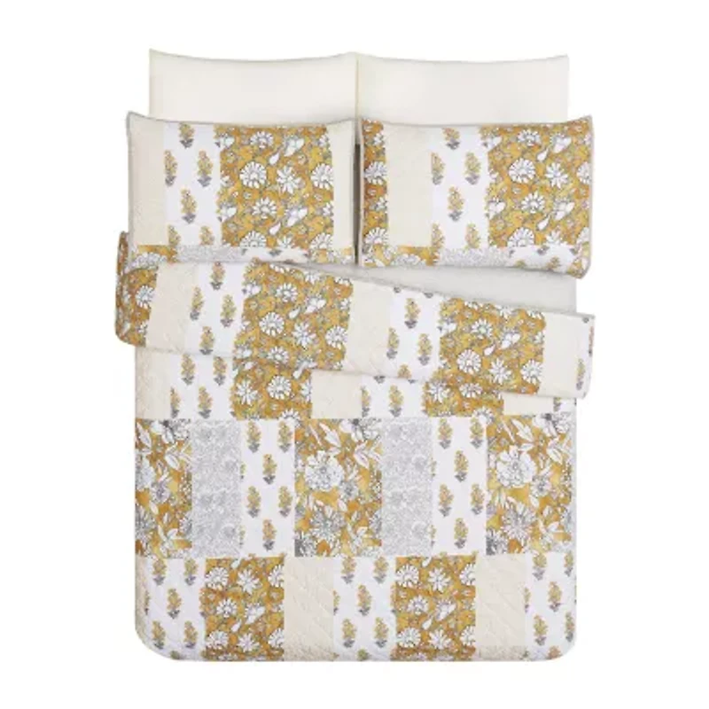Modern Heirloom Saffron 3-pc. Quilt Set