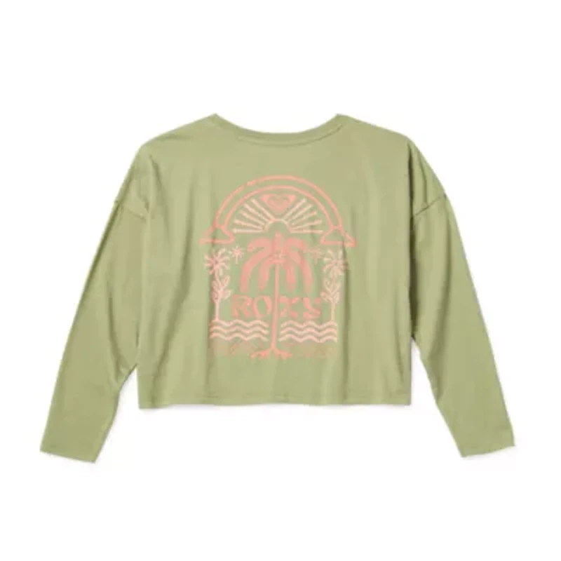 Roxy Big Kid Girls Crew Neck Long Sleeve Loose Fit Graphic T-Shirt