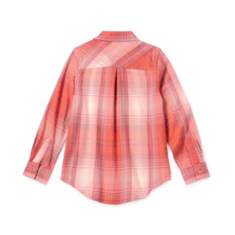 Thereabouts Little & Big Kid Girls Long Sleeve Cuffed Regular Fit Button-Down Shirt