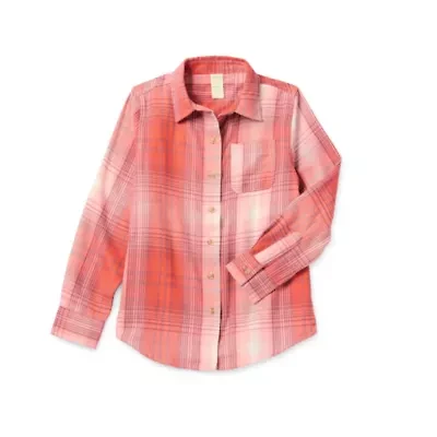 Thereabouts Little & Big Kid Girls Long Sleeve Cuffed Regular Fit Button-Down Shirt