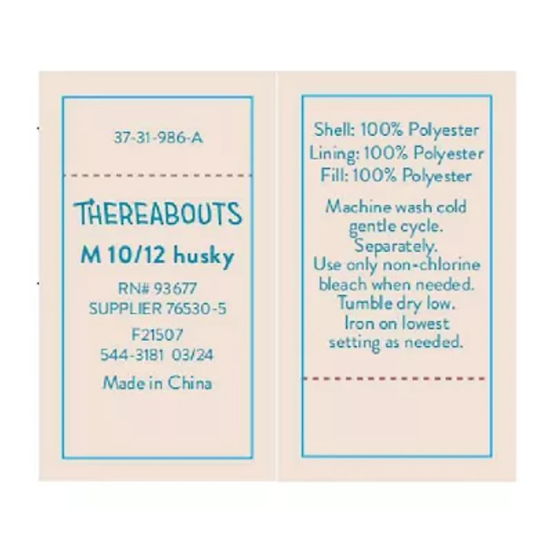 Thereabouts Little & Big Kid Boys Water Resistant Midweight Puffer Jacket