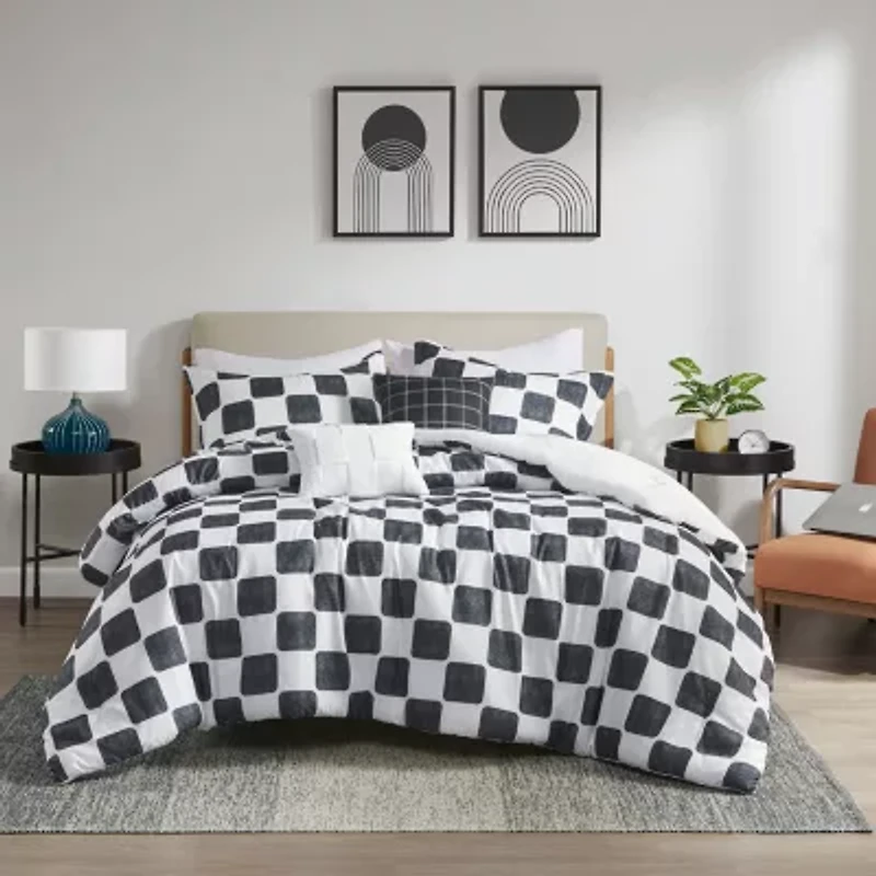 Intelligent Design Lana Checkered Midweight Comforter Set